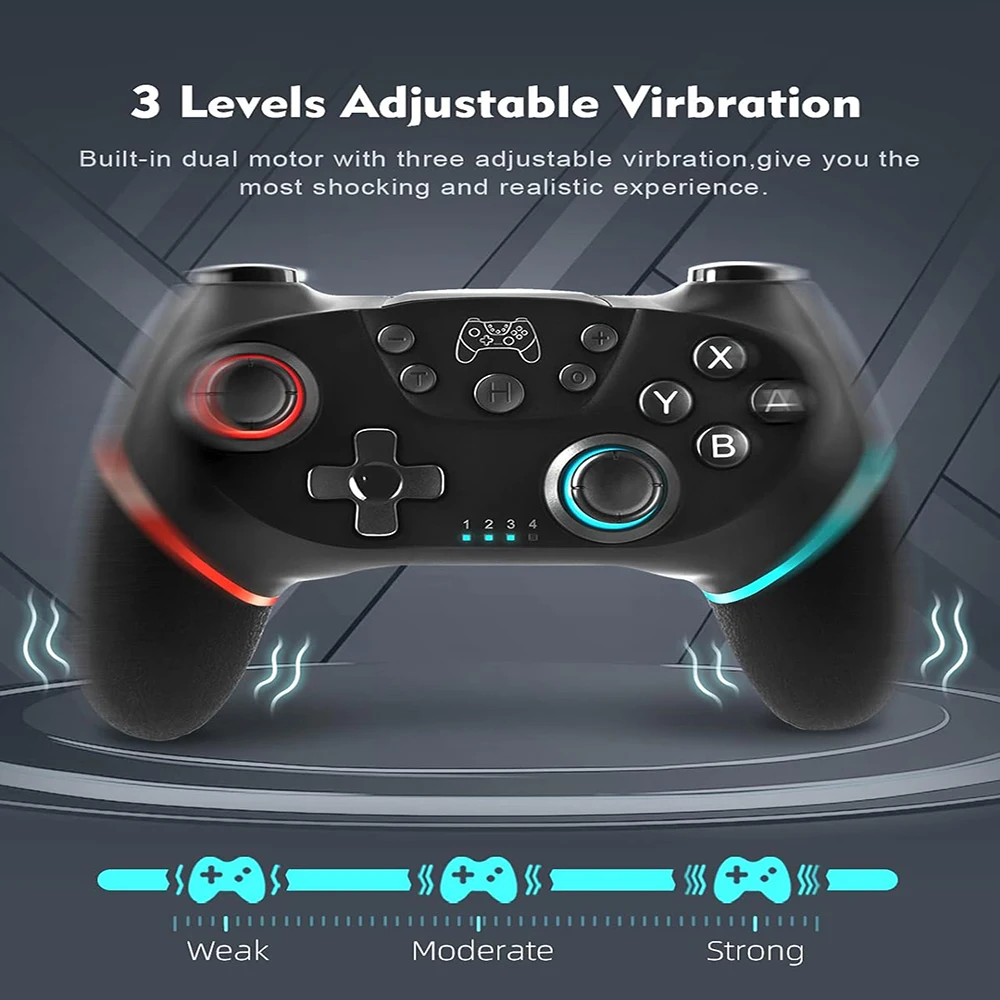 Manette de jeu sans fil Bluetooth, pour Console Oled NS/NS Lite/NS, téléphone Android, PC, Joystick Controle avec 6 axes