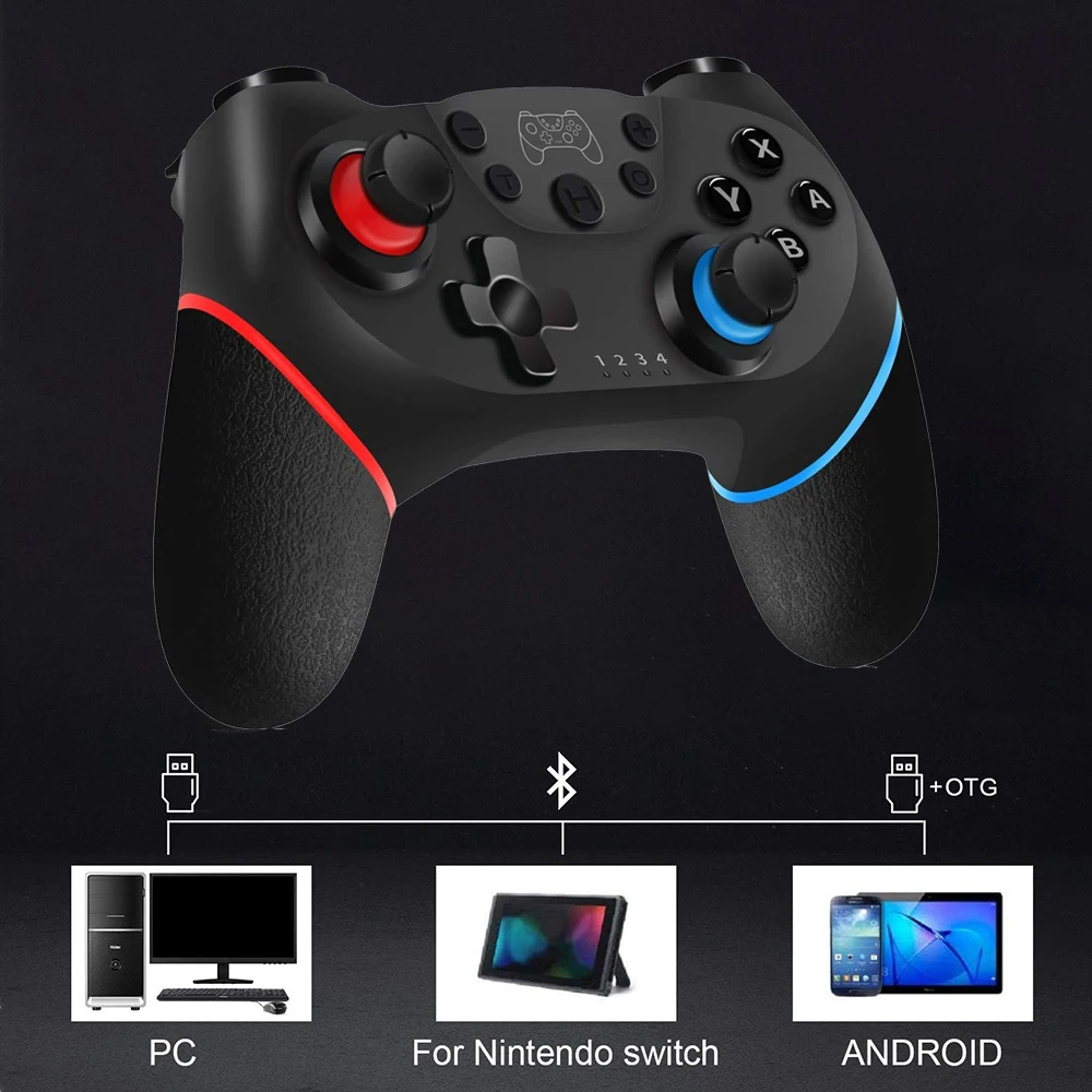 Manette de jeu sans fil Bluetooth, pour Console Oled NS/NS Lite/NS, téléphone Android, PC, Joystick Controle avec 6 axes