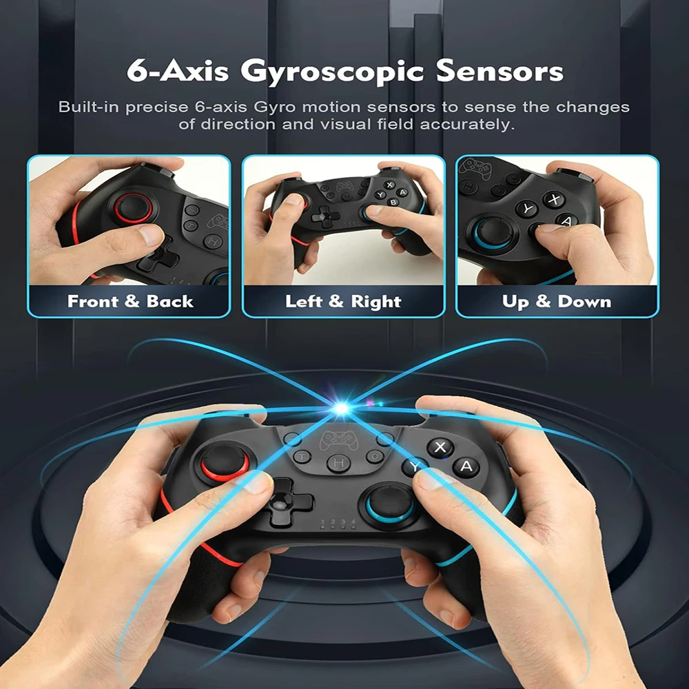 Manette de jeu sans fil Bluetooth, pour Console Oled NS/NS Lite/NS, téléphone Android, PC, Joystick Controle avec 6 axes