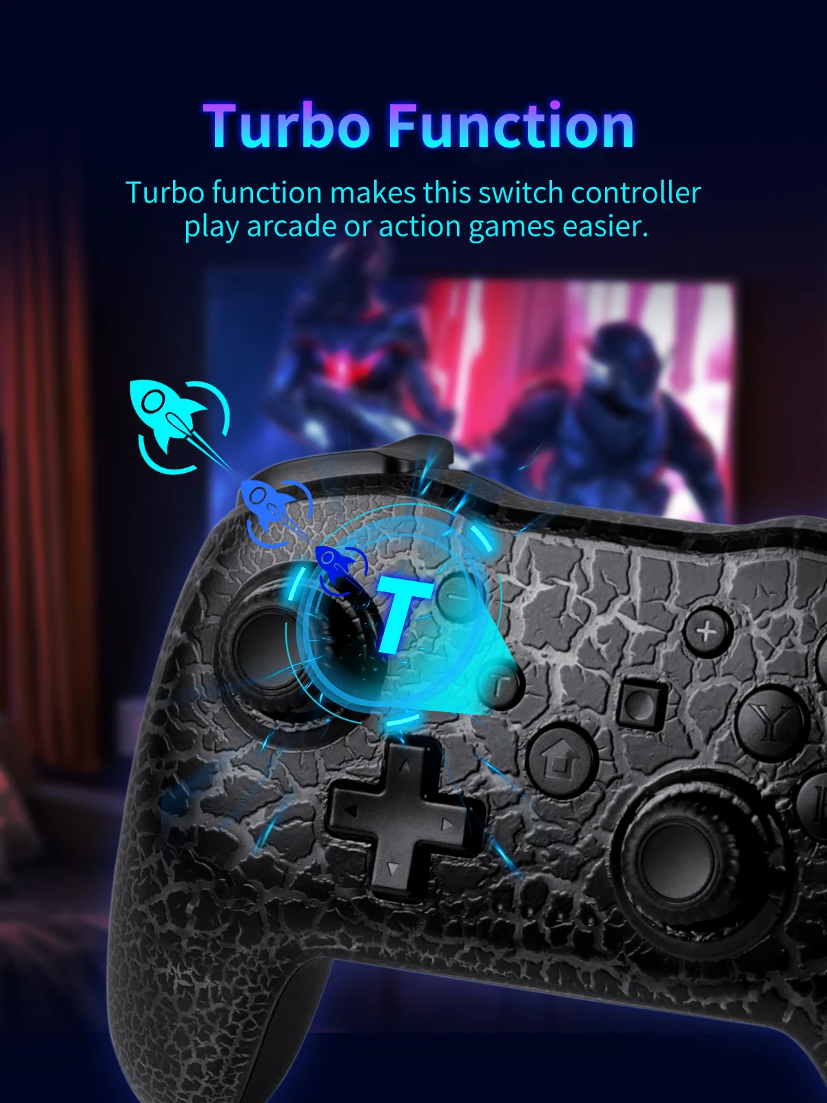 GAMINJA RGB manette de jeu sans fil accessoires croques pour Nintendo Switch TV Box PS3 contrôleur de Joystick gyroscope à Six axes double Vibration