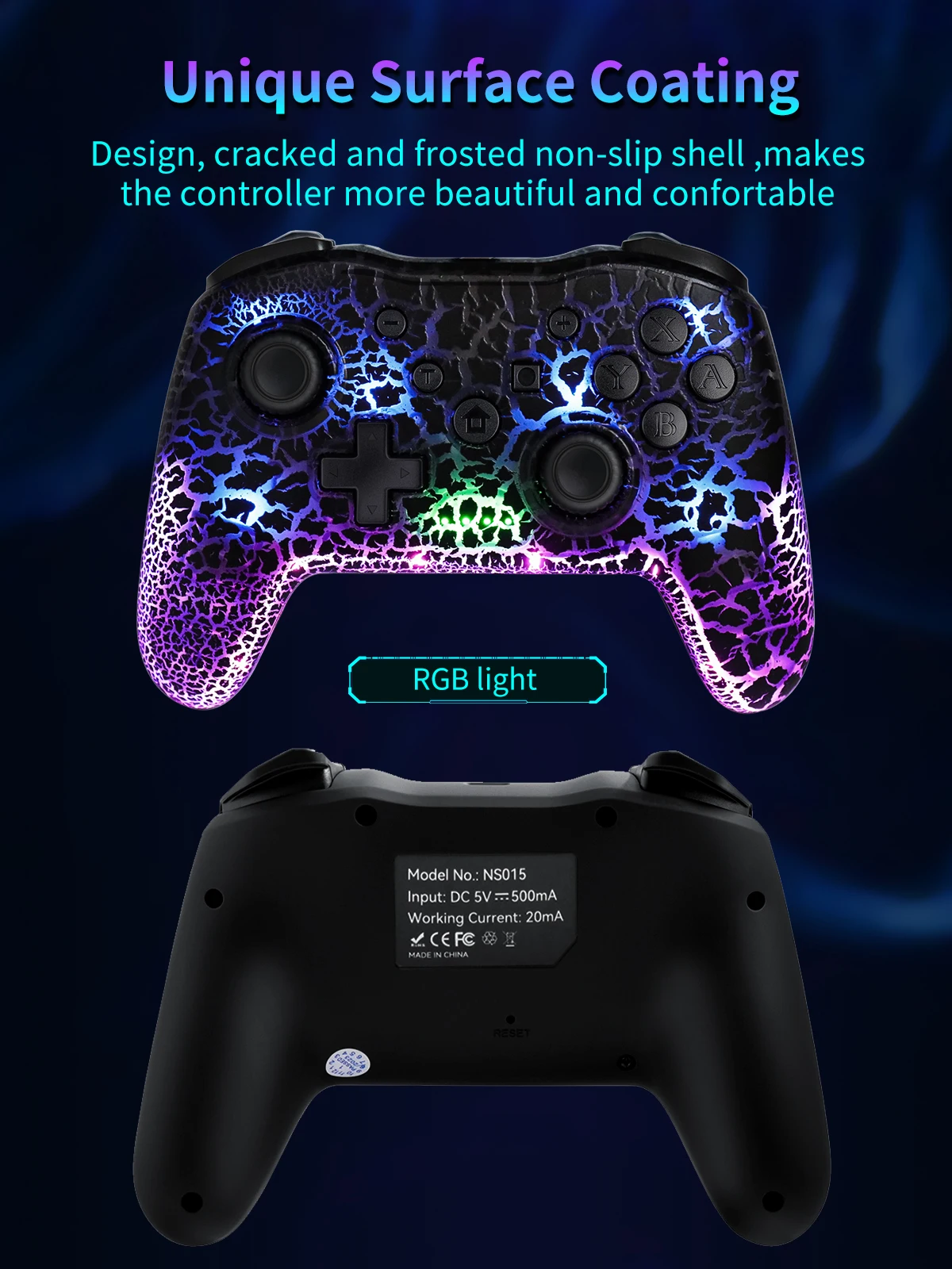 GAMINJA RGB manette de jeu sans fil accessoires croques pour Nintendo Switch TV Box PS3 contrôleur de Joystick gyroscope à Six axes double Vibration