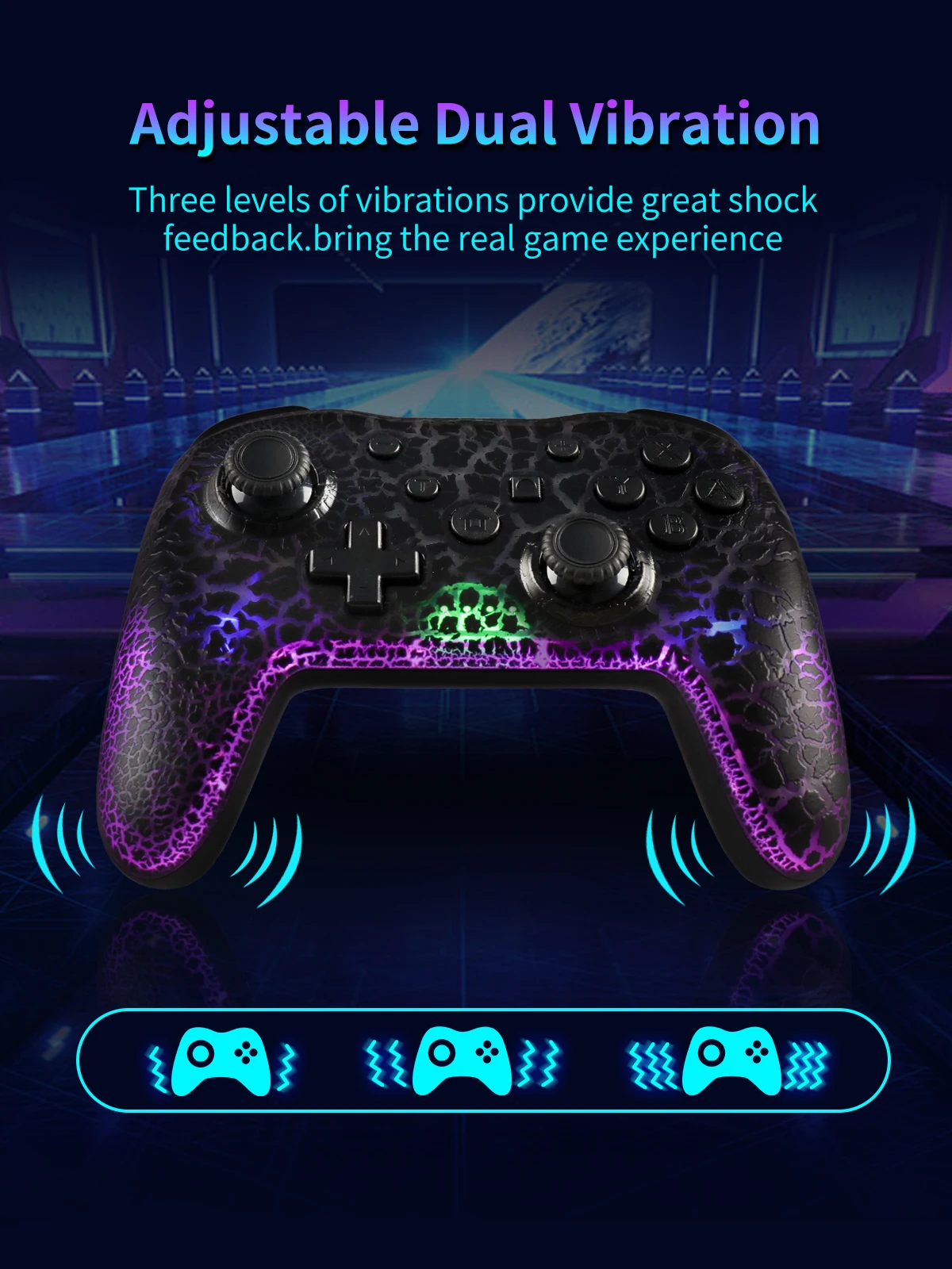 GAMINJA RGB manette de jeu sans fil accessoires croques pour Nintendo Switch TV Box PS3 contrôleur de Joystick gyroscope à Six axes double Vibration