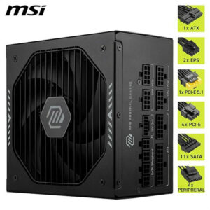 Bloc d’Alimentation MSI 306-7ZP1B21-CE0 1000 W 80 Plus Gold ATX