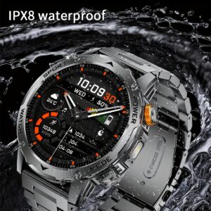 Montre Connectée Homme SIEMORL avec Plus de 50+ Jours d'Autonomie Ultra Longue Durée, Montre Intelligente HD de 4,45 cm avec Batterie de 1000 MAh/Fonction Téléphone/Plus de 110 Modes Sportifs/Surveillance du Sommeil, Montre Connectée Android IPhone Pédomètre 3 s Combinés avec Lampe de Poche