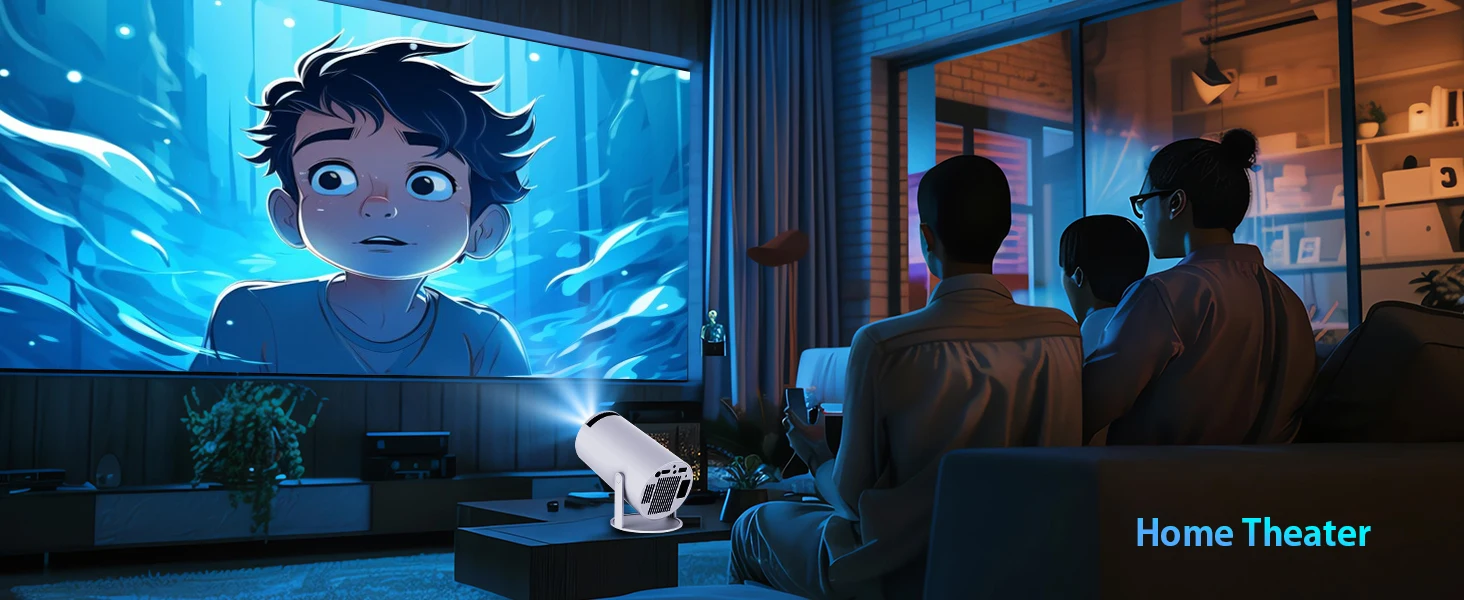 Projecteur LynCast 4K HD X1BQ natif 720P Android 11 double Wifi6 BT5.0 260ANSI 180 ° Bureau de cinéma maison rotatif HY300 amélioré