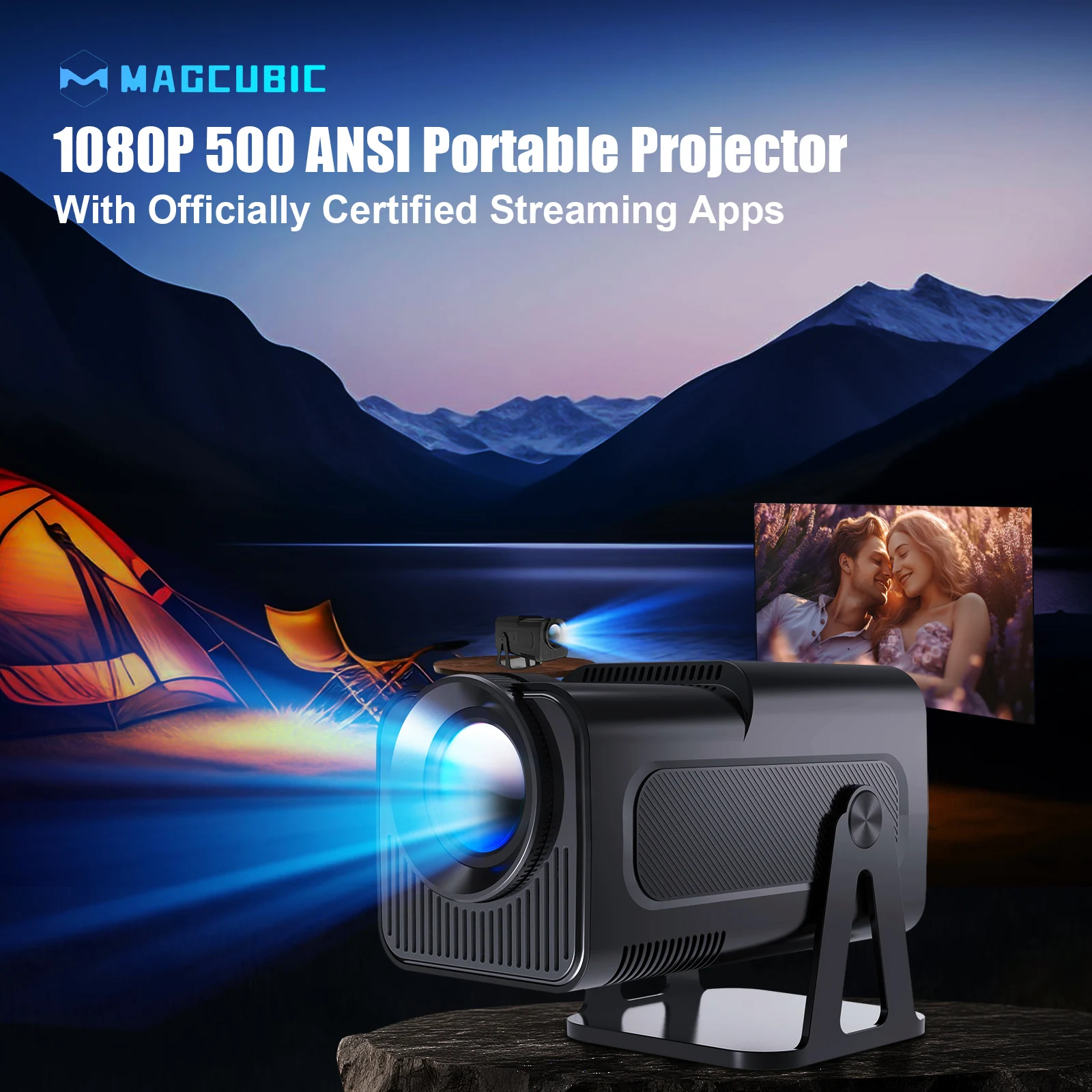 Magcubic HY320 NTV Netflix projecteur Android 13 sous licence officielle avec 1080P 500ANSI Prime vidéo YouTube WIFi BT5.2 Portable