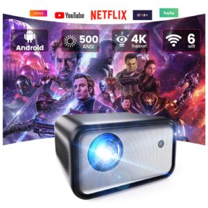 Vidéoprojecteur Android 1080P Portable – Compatible 4K, WiFi Bluetooth, Keystone