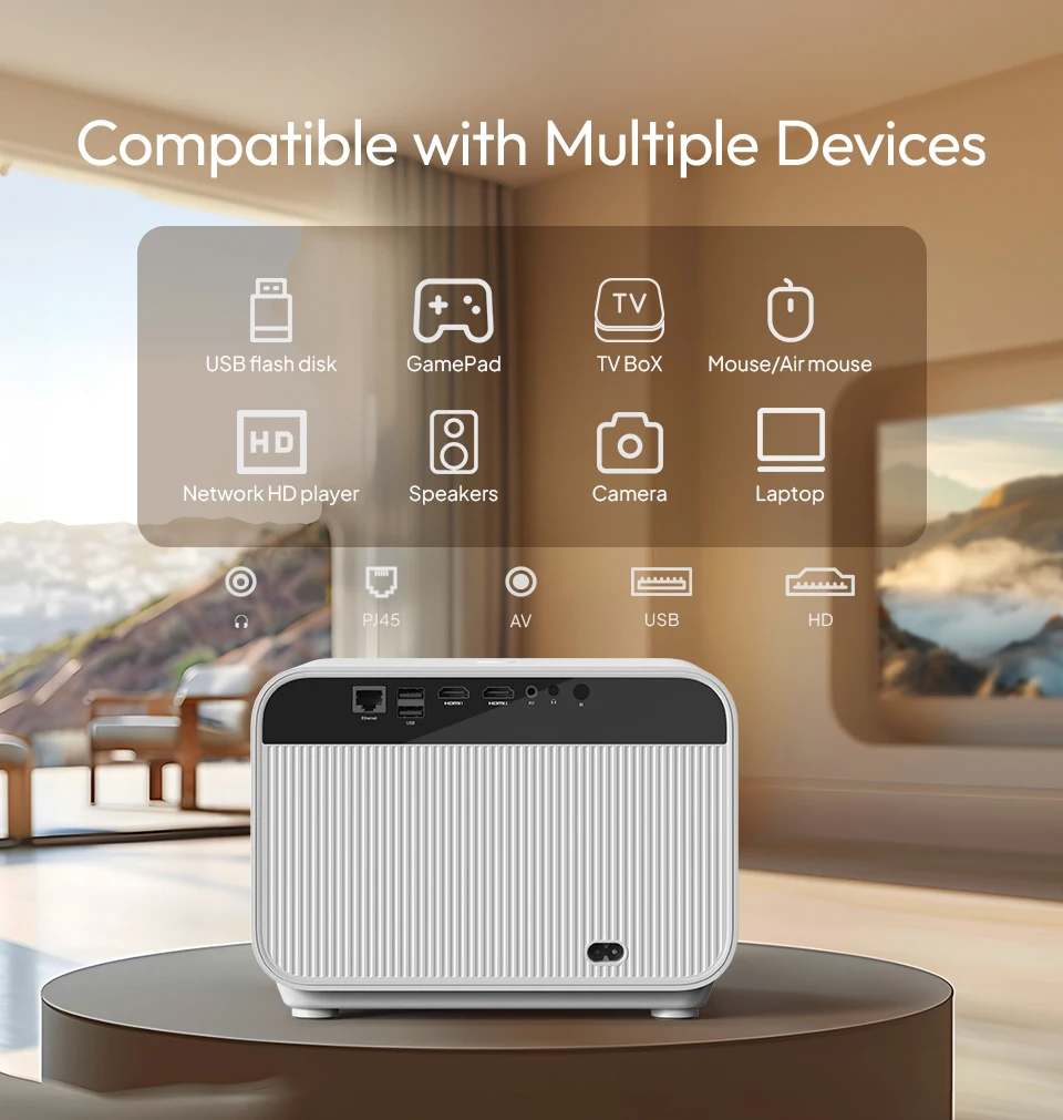 BYINTEK-Projecteur Full HD 1080P LOVE U12, 4K, 800 ANSI, Android, WiFi 6, Auto Focus, Home Cinéma, Cortors pour Film, Vidéo de Réunion