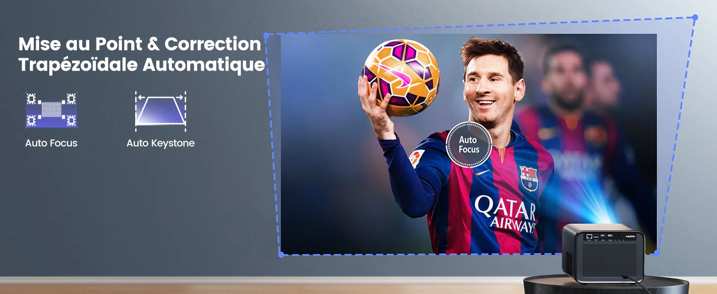 Wimius 4K Netflix projecteur officiel 30000Lumens mise au point automatique/Keystone natif 1080p WIFI6 Bluetooth prise en charge Dolby Home Cinema