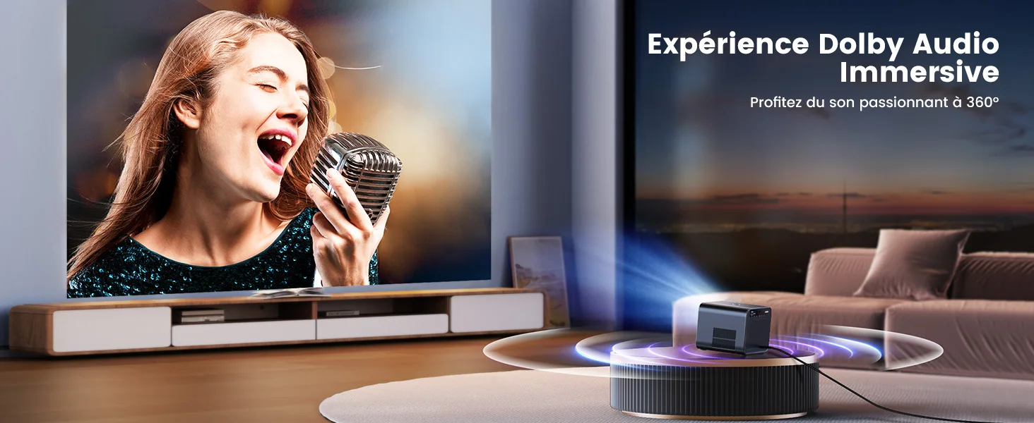 Wimius 4K Netflix projecteur officiel 30000Lumens mise au point automatique/Keystone natif 1080p WIFI6 Bluetooth prise en charge Dolby Home Cinema