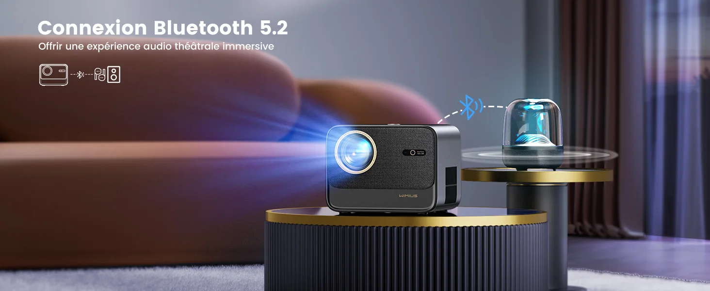 Wimius 4K Netflix projecteur officiel 30000Lumens mise au point automatique/Keystone natif 1080p WIFI6 Bluetooth prise en charge Dolby Home Cinema