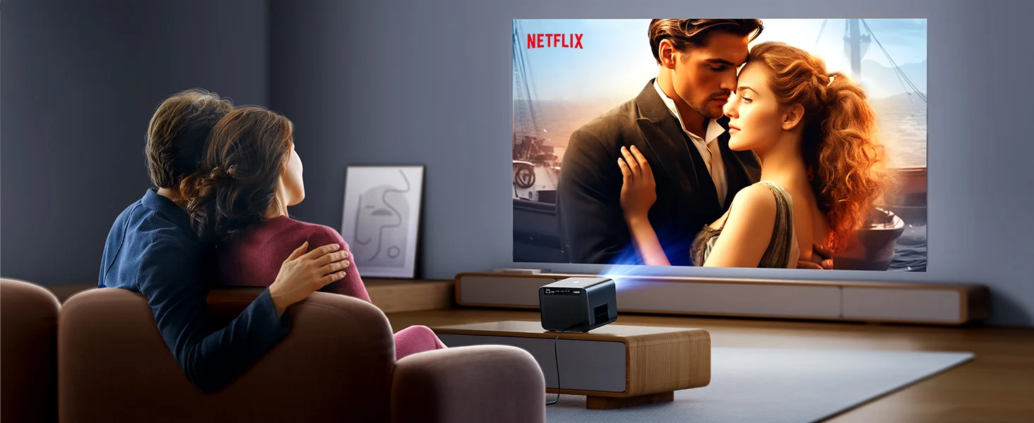 Wimius 4K Netflix projecteur officiel 30000Lumens mise au point automatique/Keystone natif 1080p WIFI6 Bluetooth prise en charge Dolby Home Cinema