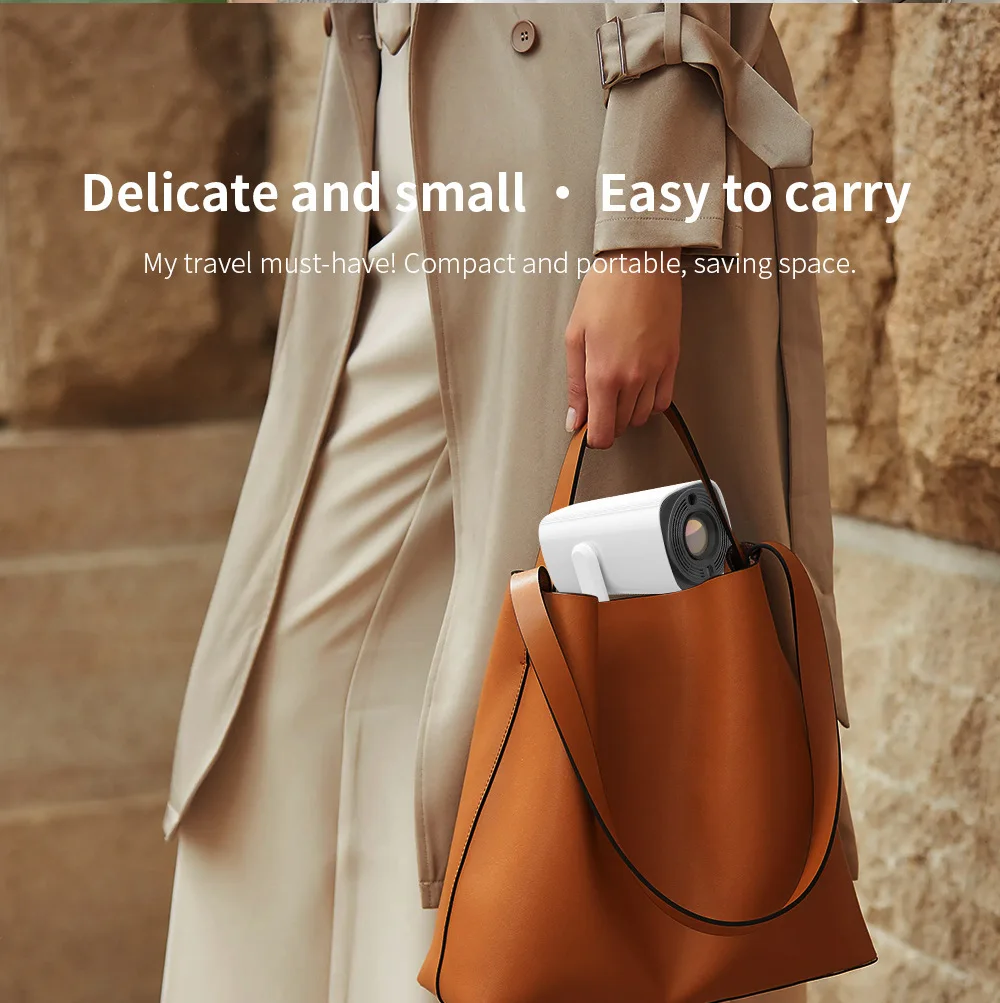 Salange Projecteur 4K K2 Smart Android11 ​​Batterie intégrée Haut-parleur Bluetooth WIFI Mise au point automatique Correction trapézoïdale Style libre pour Samsung iPhone Android Téléphone Projecteur de film extérieur