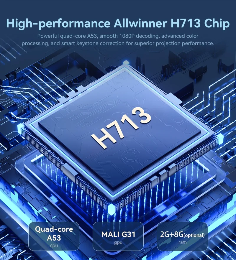 DITONG X3Plus HD projecteur natif 1080P prise en charge 4K WIFI6 BT5.4 Android mini projecteur Portable led home cinéma vidéoprojecteur