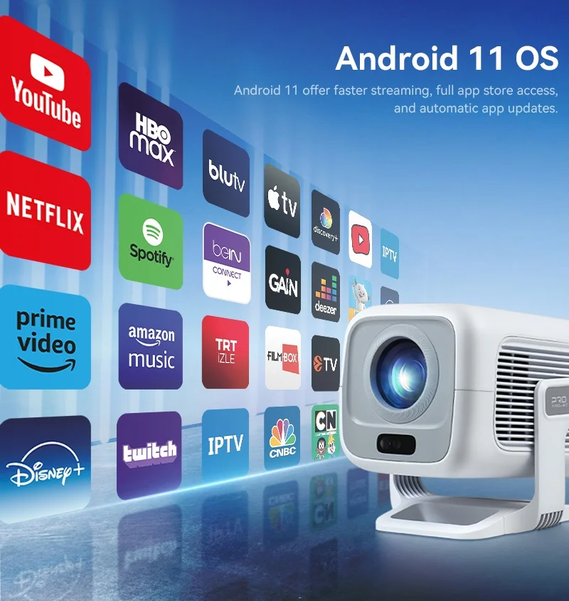 DITONG X3Plus HD projecteur natif 1080P prise en charge 4K WIFI6 BT5.4 Android mini projecteur Portable led home cinéma vidéoprojecteur