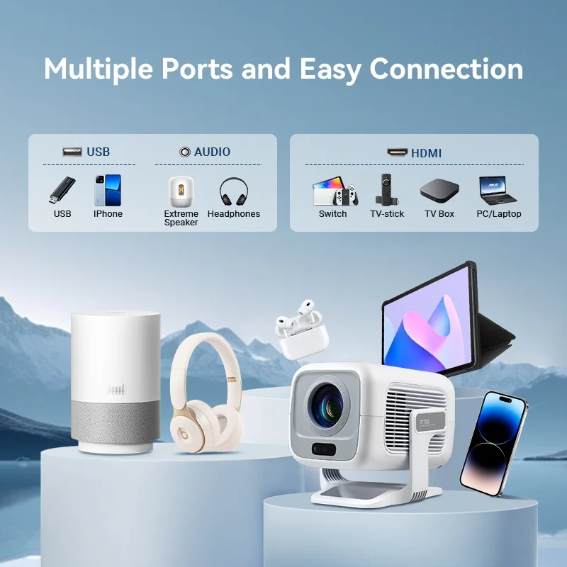 DITONG X3Plus HD projecteur natif 1080P prise en charge 4K WIFI6 BT5.4 Android mini projecteur Portable led home cinéma vidéoprojecteur