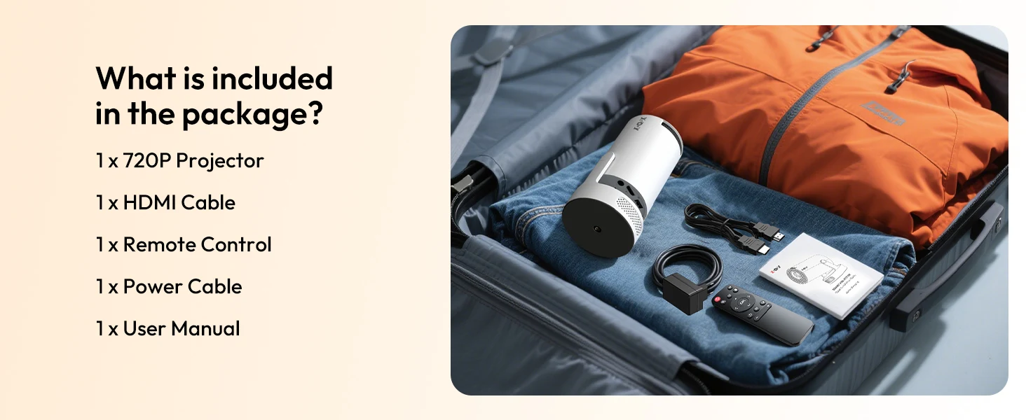 XGODY 4K HY300 Pro + projecteur intégré 5W haut-parleur 1280*720P Android 11 12000 Lumens Wifi6 BT5.4 projecteur extérieur Portable