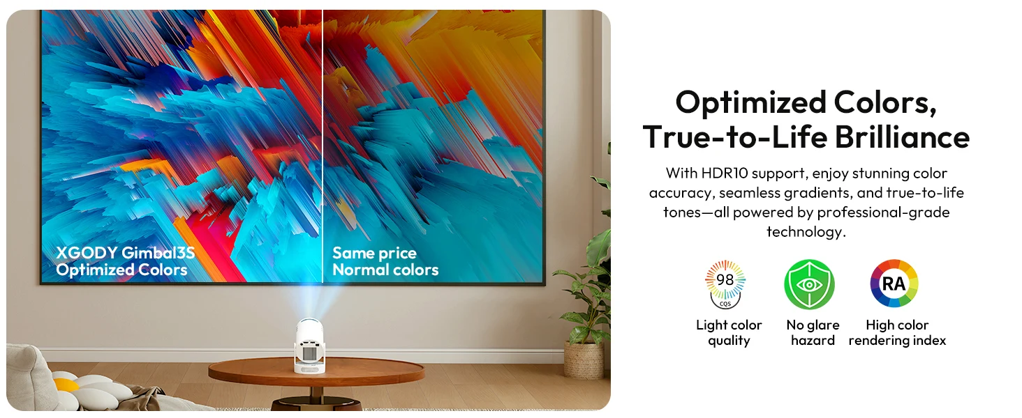 XGODY 4K HY300 Pro + projecteur intégré 5W haut-parleur 1280*720P Android 11 12000 Lumens Wifi6 BT5.4 projecteur extérieur Portable