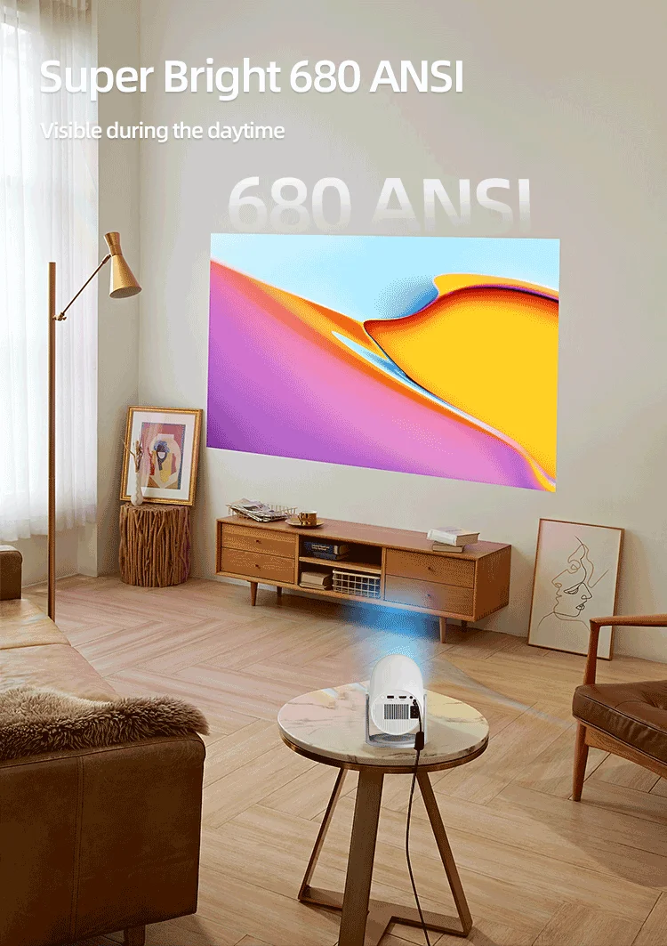 Lenovo Portable 4K projecteur 100M Android 12 WIFI 6 TOF No-Sense mise au point automatique extérieur Full HD projecteur vidéo film Home cinéma