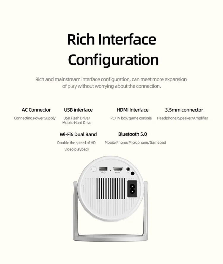 Lenovo Portable 4K projecteur 100M Android 12 WIFI 6 TOF No-Sense mise au point automatique extérieur Full HD projecteur vidéo film Home cinéma