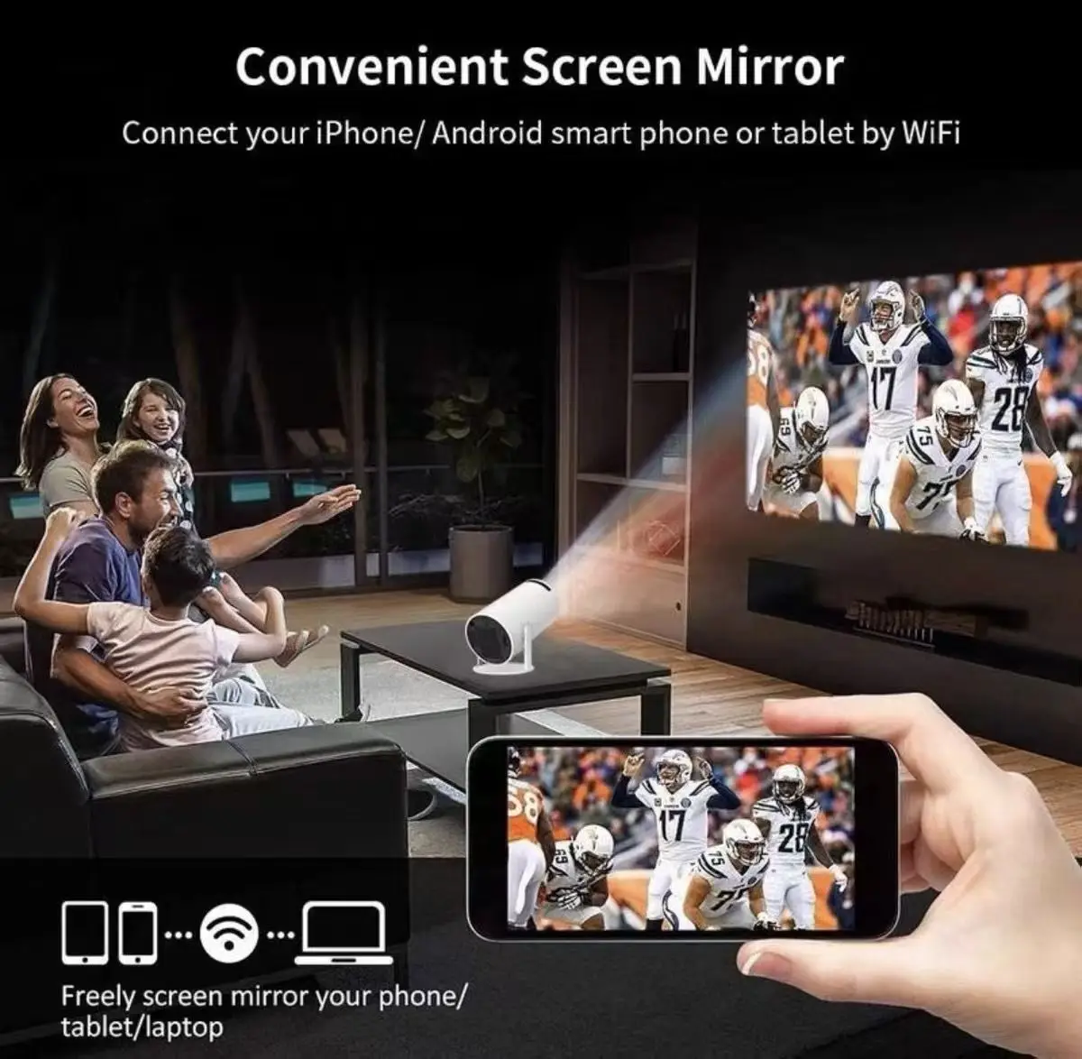 Hy300 Pro et FY300 nouveau projecteur 4K Wifi 1080P 1280*720P HD Home cinéma extérieur Portable vidéo films Led Mini projecteur