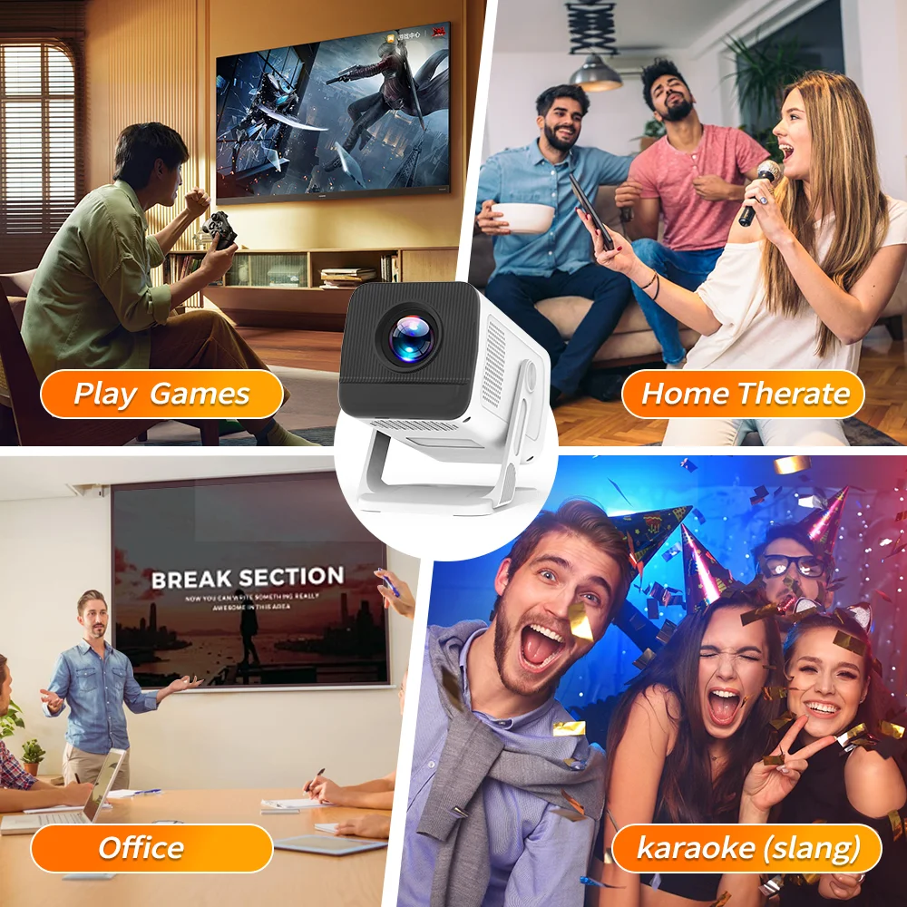 Mini projecteur avec Wifi6 et BT5.4 1080P 4K prenant en charge Android 11 Auto Keystone 180 ° Projecteur portable flexible pour une utilisation sur le cinéma maison Mini projecteur avec Wifi6 et BT5.4 1080P 4K prenant en charge Android 11 Auto Keystone 180 ° Projecteur portable flexible pour une utilisation sur le cinéma maison