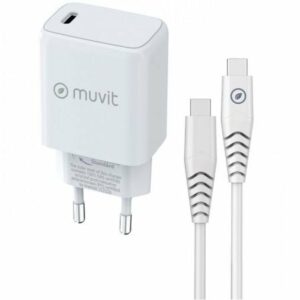 Chargeur Mural + Câble USB-C Muvit Blanc 20 W