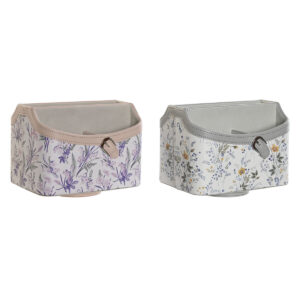 Organiseur DKD Home Decor Blanc Gris Lila Rose clair 2 Unités