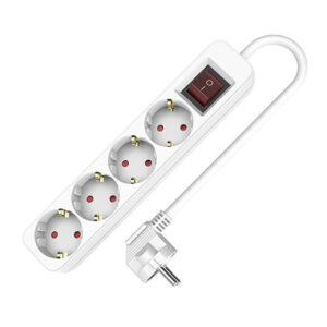 Rallonge 4 prises Schuko sans interrupteur TM Electron TMUAD504S Blanc 3680 W (1,5 m) (4 Unités)