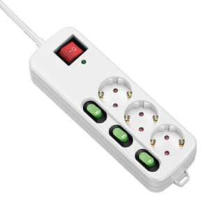 Rallonge 3 prises Schuko sans interrupteur TM Electron TMUAD553 Blanc 3680 W (1,5 m)