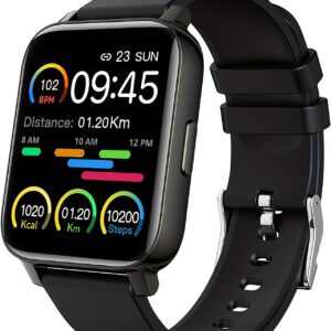 Nouvelle Montre Connectée pour Hommes avec Écran Tactile Complet pour Sport & Fitness, Montre Intelligente Étanche IP68 Compatible Android/iPhone, Édition Homme + Boîte d'Emballage, Compagnon d'Entraînement Sans Fil,Tracker de Performance d'Entraînement,Montre connectée à écran tactile,Conception